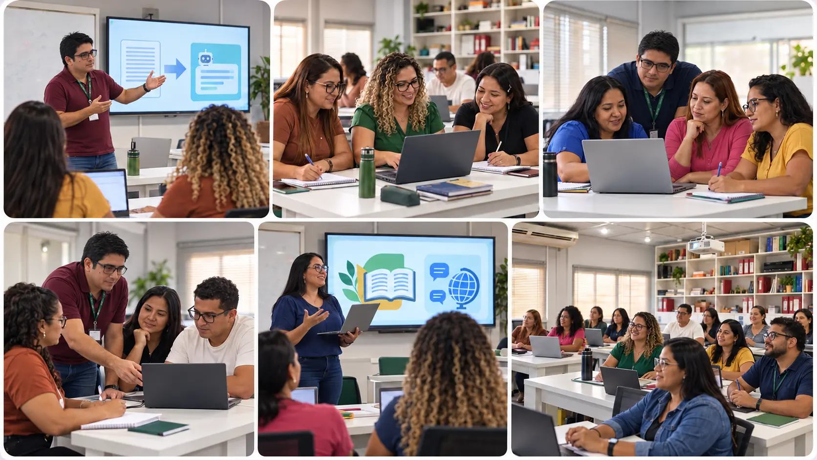 Mural ilustrado com diferentes momentos da formação de professores de Língua Portuguesa e Língua Inglesa da SEMED Tefé